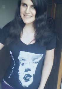 Lilika models a Double Eyelid t-shirt